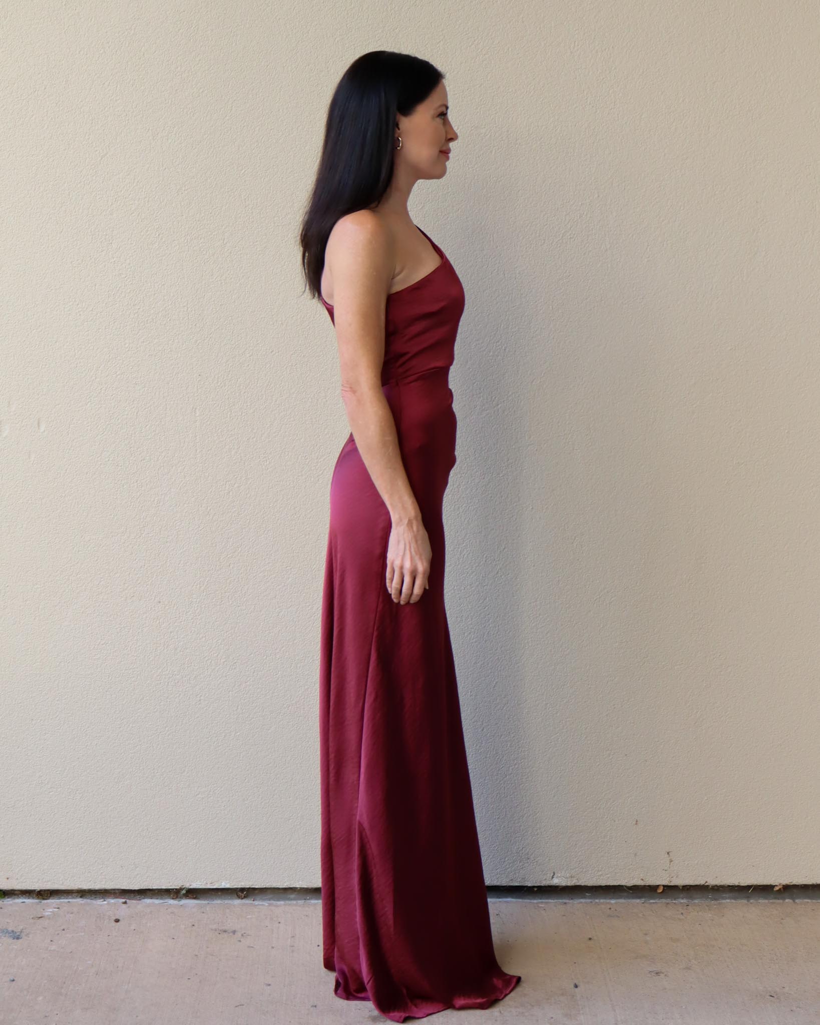 malena one shoulder party dress Milena One Shoulder Crepe Maxi Dress / Black | MESHKI